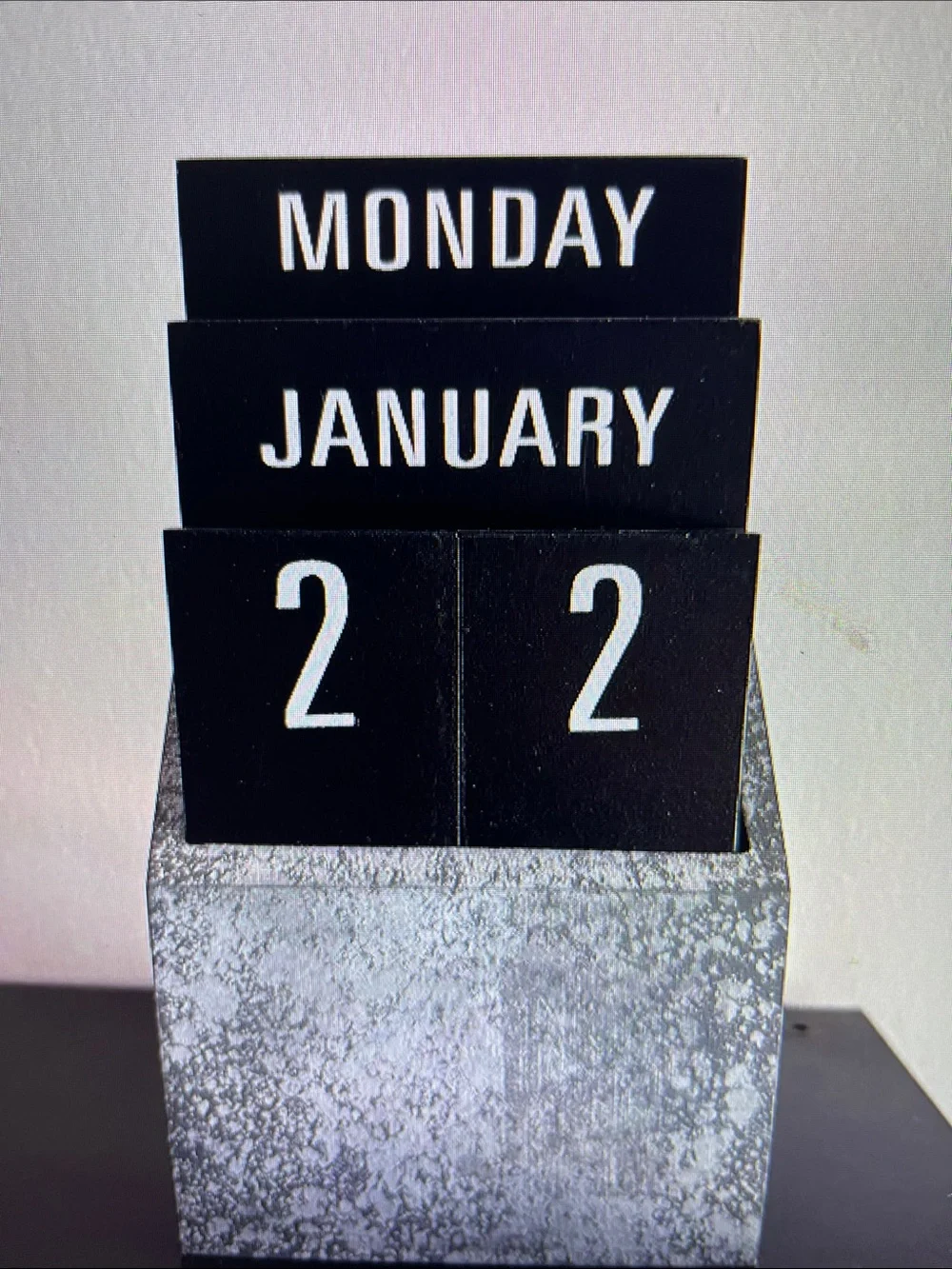 Black Perpetual Desk Calendar - Home Office